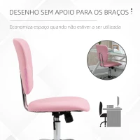 Vinsetto Cadeira de Escritório Giratória de Couro PU com Altura Ajustável e Função Basculante 50x54x87,5-96,5 cm Rosa(m-6)
