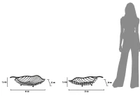 Mauro Ferretti Pereche Cosuri De Depozitare Forma De Frunza Negru Cm 61X25X7,5-55X20X7,5(m-9)
