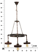 Mauro Ferretti CANDELABRU IN STIL INDUSTRIAL 3 LUMINI CM Ø 54X104(m-11)