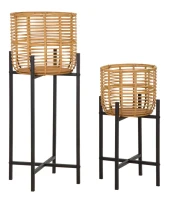 Mauro Ferretti Set Suport De Flori Rattan Cm Ø 38X90-33X60(m-1)