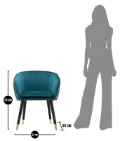 Mauro Ferretti Fotoliu PARIS TEAL/AURIU CM 62X58X78(m-9)