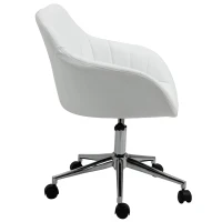 Vinsetto Cadeira de Escritório Operativa Giratória com Altura Ajustável Encosto e Apoio para os Braços 60x59x79-89cm Branco(m-8)