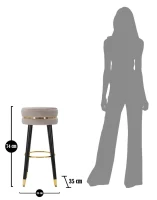 Mauro Ferretti Taburet De Bar Paris Gri/Aurii cm Ø 35X74(m-7)