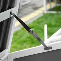 PawHut Hühnerstall Hühnerhaus mit Nistkasten Hühnervoliere mit Rädern und Griff Gehege Geflügelstall winterfest Tannenholz kunststoff Grau+Weiß 247 x 90 x 114 cm(m-9)