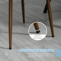 HOMCOM Set de 4 Scaune de Masa, Scaune de Bucatarie Moderne cu Tapiterie de Catifea, Spatar Curbat si Picioare de Otel pentru Camera de Zi, Dormitor, Albastru(m-6)