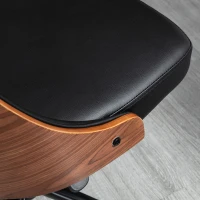 Vinsetto Cadeira de Escritório Operativa Estofada em Couro PU com Altura Ajustável Função Basculante 54x54,5x76-86cm Preto e Nogueira(m-9)