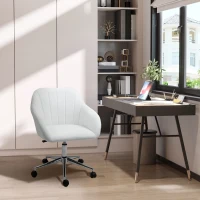 Vinsetto Cadeira de Escritório Operativa Giratória com Altura Ajustável Encosto e Apoio para os Braços 60x59x79-89cm Branco(m-2)