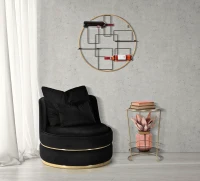 Mauro Ferretti Fotoliu PARIS SPACE NEGRU/AURIU CM Ø 84X72(m-9)