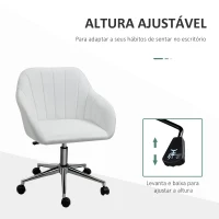 Vinsetto Cadeira de Escritório Operativa Giratória com Altura Ajustável Encosto e Apoio para os Braços 60x59x79-89cm Branco(m-5)