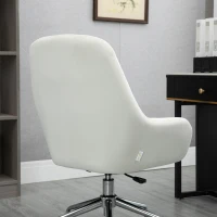 Vinsetto Cadeira de Escritório Operativa Cadeira de Escritório Giratória de Veludo com Altura Ajustável e Rodas 65x66x90-97cm Creme(m-6)