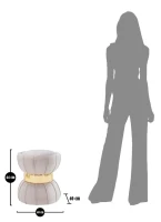 Mauro Ferretti Taburet Flori Gri cm Ø 40X44(m-6)