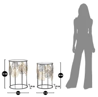 Mauro Ferretti PERECHE MESE FRUNZE GLAM  CM Ø 38X55-33X50(m-8)