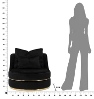 Mauro Ferretti Fotoliu PARIS SPACE NEGRU/AURIU CM Ø 84X72(m-10)