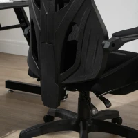 Vinsetto Cadeira de Gaming com Apoio para os Pés Retrátil Cadeira de Escritório Reclinável com Apoio para a Cabeça e Altura Ajustável 65x65x119-129cm Preto(m-13)