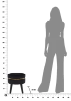 Mauro Ferretti Taburet Paris Negru cm Ø 35X40,5(m-8)