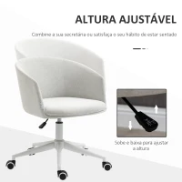 Vinsetto Cadeira de Escritório Operativa com Tecido de Linho Sintético Altura Ajustável Apoio para os Braços 57x56x70-78cm Cinza(m-6)