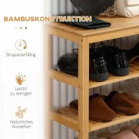 HOMCOM Półka na buty, stojak na buty z 5 poziomami, organizer na buty do przedpokoju, kolor naturalny(m-5)