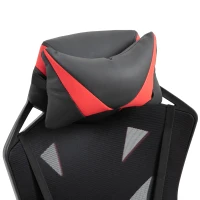 Vinsetto Cadeira Gaming Ergonómica Cadeira Gaming para Escritório com Altura Ajustável Encosto Regulável Almofada Lombar Apoio para os Pés Retráteis 65x70x117-125cm Vermelho(m-13)