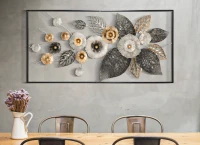 Mauro Ferretti Panou Fier Cu Flori Si Rama Plus Cm 120X7X59(m-5)