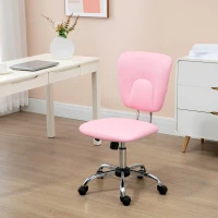 Vinsetto Cadeira de Escritório Giratória de Couro PU com Altura Ajustável e Função Basculante 50x54x87,5-96,5 cm Rosa(m-2)