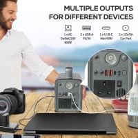 Outsunny Portable Power Station, 230.4Wh/72000mAh, Three Charging Modes Pure Sine-Wave Battery Backup(m-6)