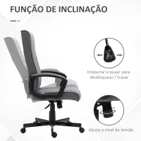 Vinsetto Cadeira de Escritório Giratória 360° com Encosto Alto Altura Ajustável e Função de Inclinação 65x65x102-112,5cm Cinza Escuro(m-5)