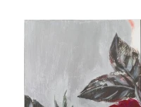 Mauro Ferretti PRINT PE PANZA PATRAT CU FLORI ROSII CM 90X3,7X90(m-2)