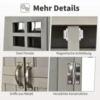 Outsunny Gartenschrank Holz Geräteschuppen Gerätehaus Geräteschrank Pultdach Garten Grau 127,5x50x164cm(m-6)