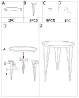 Mauro Ferretti MASUTA DE CAFEA GLAM AURIU / OGLINDA CM Ø 50X58,5(m-6)