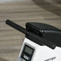 SPORTNOW Rameur d'appartement pliable 8 niveaux de résistance magnétique écran LCD Multifonction acier noir blanc(m-8)