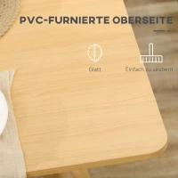 HOMCOM Esstisch, Küchentisch, Tischplatte in Holzoptik, Beine aus Buchenholz, 140 x 70 x 75 cm(m-5)