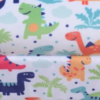 HOMCOM Children Armchair Kids Sofa Tub Chair Seat Cartoon Dinosaur Pattern Bedroom Flannel Wooden Frame Non-slip Playroom Seater(m-9)