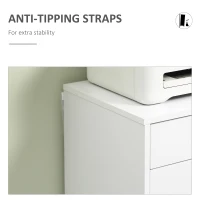 Vinsetto Vertical Filing Cabinet, 7-drawer File Cabinet, Mobile Office Cabinet on Wheels for Study, Home Office, White(m-7)