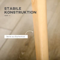 HOMCOM Esstisch, Küchentisch, Tischplatte in Holzoptik, Beine aus Buchenholz, 140 x 70 x 75 cm(m-6)