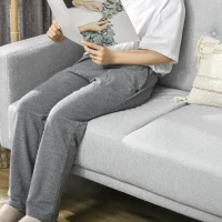 HOMCOM Canapé banquette 2 places style scandinave dossier capitonné en tissu 143 x 84 x 85 cm gris clair(m-8)