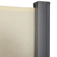 Outsunny Toldo Lateral Retrátil para Terraço Pátio ou Jardim Toldo de Privacidade para Exterior Dobrável 300x180cm Bege(m-10)