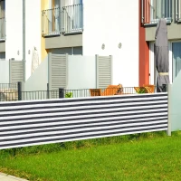 Outsunny 2 Peças de Revestimento de Varanda 500x90cm Tela de proteção de privacidade HDPE Cinza e Branco(m-8)