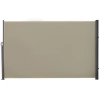 Outsunny Toldo Lateral Retrátil para Terraço Pátio ou Jardim Toldo de Privacidade para Exterior Dobrável 300x180cm Bege(m-1)