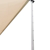 Outsunny Toldo Portátil Pátio Varanda 3x1,5m Toldo Manual Dobrável de Alumínio Altura Regulável com Manivela para Terraço Jardim Bege(m-10)