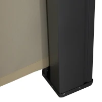 Outsunny Toldo Lateral Retrátil para Terraço Pátio ou Jardim Toldo de Privacidade para Exterior Dobrável 300x180cm Bege(m-9)