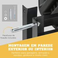 SPORTNOW Tabela de Basquetebol de Parede para Interior Exterior Tabela de Basquetebol para Adultos 110x90x70 cm Preto e Amarelo(m-4)