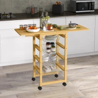 HOMCOM Wózek kuchenny z wysuwanym blatem i koszami na przechowywanie(m-2)