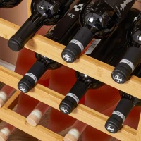 HOMCOM Regał na wino, stojak na butelki, uchwyt na 16 butelek wina, 9 kieliszków do wina(m-9)