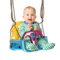 Outsunny 3-in-1 babyschommel, kinderschommel met verstelbaar touw, blauw(m-1)