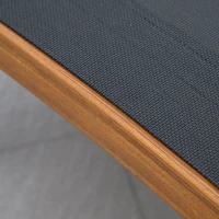 Outsunny leżak, regulowany leżak ogrodowy z drewnianą poduszką(m-9)