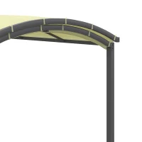 Outsunny Carport, ausziehbar, wetterbeständig, ausziehbare Räder, 563 L x 303 B x 239 H cm, Beige(m-9)