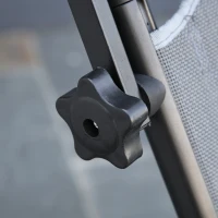 Outsunny Gartenliege Alu Sonnenliege mit Dach Stoffliege Relaxliege 5-fach verstellbar faltbar ergonomisch Texteline Dunkelgrau 164 x 66 x 84,5 cm(m-8)