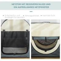 PawHut Hundebox faltbare Hundetransportbox Haustierrucksack mit Kissen Reisetasche Transportbox für Tier wasserdicht Oxfordstoff Dunkelgrau 81 x 56 x 66 cm(m-5)