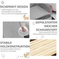 Sofa dla psa PawHut z drewnianymi nogami legowisko dla małych psów do 8 kg szara(m-6)