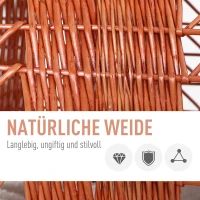 PawHut Kattenbed met kussen kattenmand transportbox met handgrepen, wilgentenen bruin(m-6)